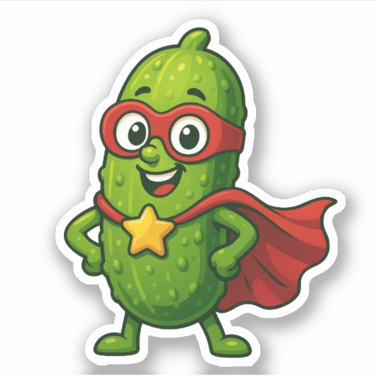 Schattigee Super Pickle Custom-Cut Vinyl Stickers (Voorkant)