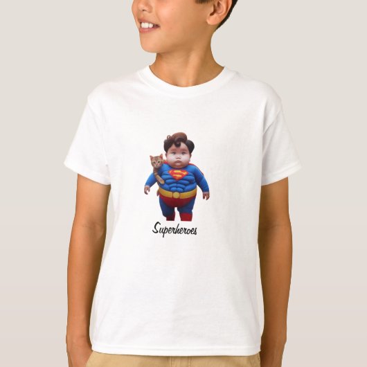 Schattigee Superheld Kinder T-shirt (Voorkant)
