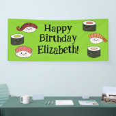 Schattigee Sushi Kinder 1e verjaardagsfeest Spandoek (Beurs)