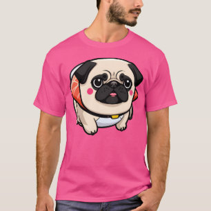 Schattigee sushi mopshond t-shirt