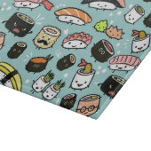 Schattigee sushi-tekens | Kawaii Sushi Patterned Snijplank (Hoek)
