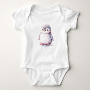 Schattigee Sweet Baby Penquins, Zoo Animals Romper