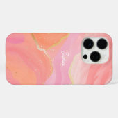 Schattigee Sweet Pink Gold Wave Textuur Vrouwelijk Case-Mate iPhone Case (Achterkant (horizontaal))