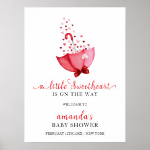 Schattigee Sweetheart Paraplu Bow Baby shower Welk Poster