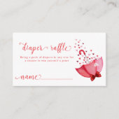 Schattigee Sweetheart Paraplu Luier Raffle Baby sh Informatiekaartje (Voorkant)