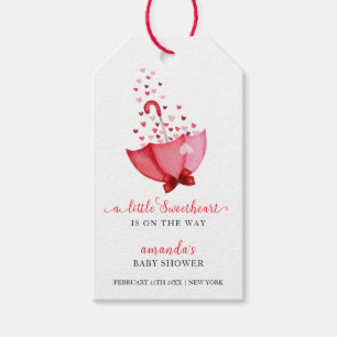 Schattigee Sweetheart Umbrella Bow Baby shower Cadeaulabel