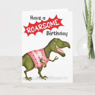 Schattigee T.rex dinosaurus 'Roarsome verjaardag' Kaart