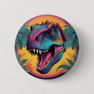 Schattigee T-rex-dinosaurus Ronde Button 5,7 Cm