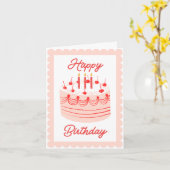  Schattigee taart Happy Birthday Kaart (Gele Bloem)