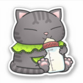 Schattigee Tabby Cat Baby Sticker (Voorkant)