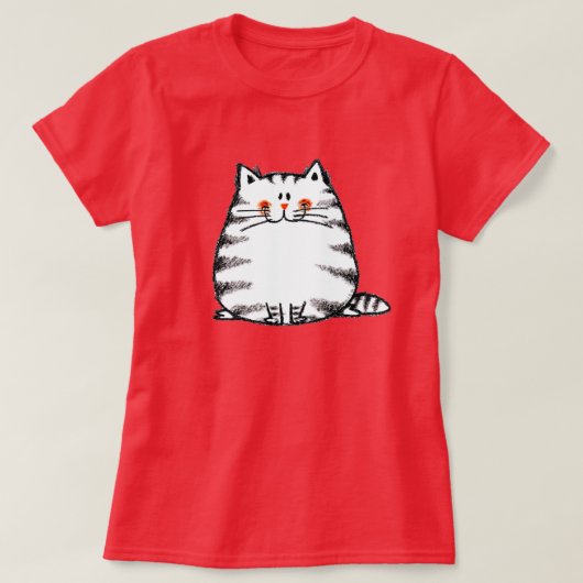 Schattigee Tabby Cat – Kawaii kat voor kattenliefh T-shirt (Design voorkant)