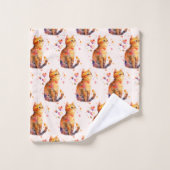 Schattigee Tabby Cat met hartenpatroon Bad Handdoek (Wasdoekje)