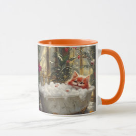 Schattigee Tabby Cat Ontspannen In Luxe Marmeren B Mok