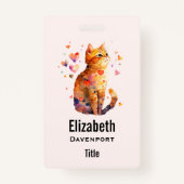 Schattigee Tabby Kat met Harten Badge (Achterkant)