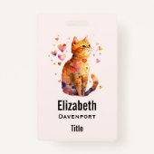 Schattigee Tabby Kat met Harten Badge (Voorkant)