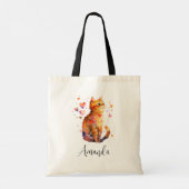 Schattigee Tabby Kat met Harten Tote Bag (Achterkant)