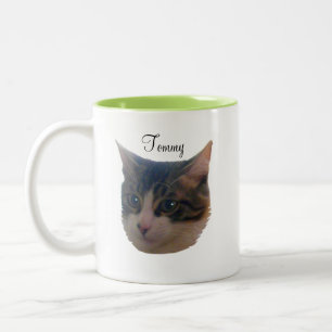 Schattigee tabby kitty cat tweekleurige koffiemok