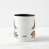 Schattigee Tabby Stripe Kitten Paws en Geniet Mok (Midden)