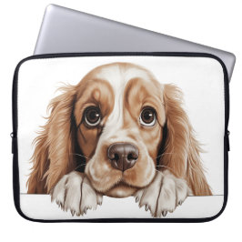 SCHATTIGEE TAN EN WITTE AMERIKAANSE COCKER SPANIEL LAPTOP SLEEVE