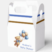 Schattigee Tan Teddybeer met ballonnen Boy Baby sh Bedankdoosjes (Open)
