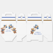 Schattigee Tan Teddybeer met ballonnen Boy Baby sh Bedankdoosjes (Ongevouwen)