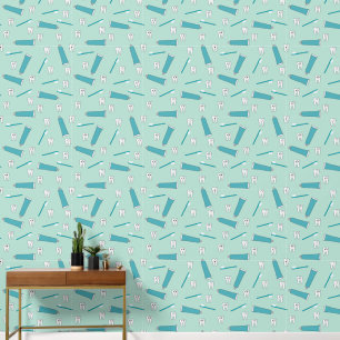Schattigee Tand Blauwgroen Mint Tandpasta Tandenbo Behang