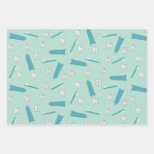 Schattigee Tand Blauwgroen Mint Tandpasta Tandenbo Inpakpapier Vel (Voorkant)