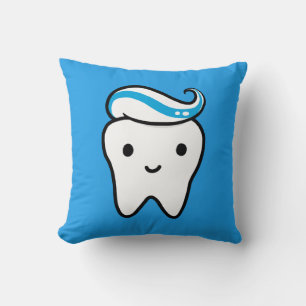 Schattigee tand met tandpasta   Funny Molar Kussen
