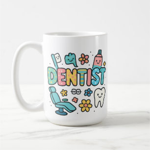 Schattigee Tandarts Word Art Design Koffiemok