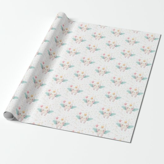 Schattigee tandenfee met magische Confetti Cadeaupapier (Uitgerold)