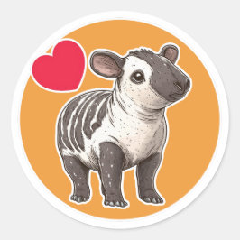Schattigee tapir ronde sticker