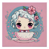 Schattigee Tea Cup Doll Glossy Poster Perfect Poster (Voorkant)