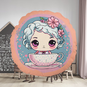 Schattigee Tea Cup Doll Ronde Kussen