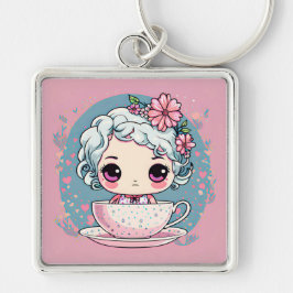 Schattigee Tea Cup Doll Sleutelhanger