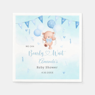 Schattigee Teady Baby Beer waterverf Boho Blue Bal Servet