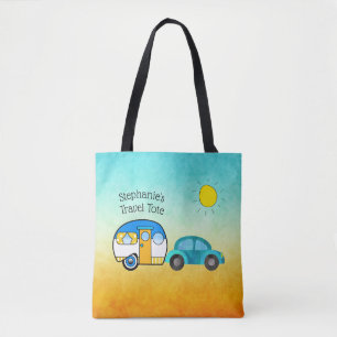 Schattigee Teardrop Camper gepersonaliseerde roadt Draagtas