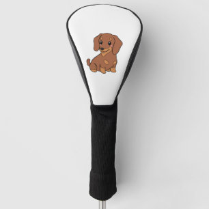Schattigee teckel hond illustratie golfheadcover