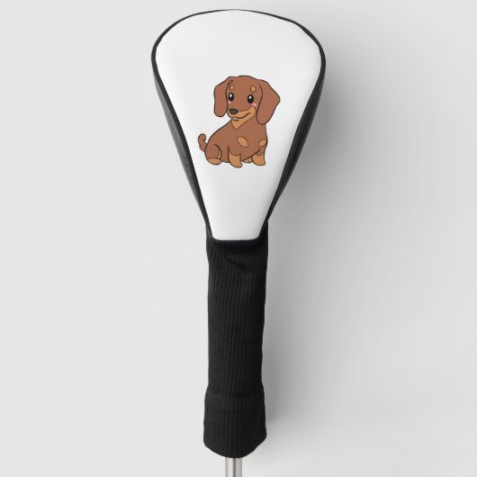 Schattigee teckel hond illustratie golfheadcover (Voorkant)