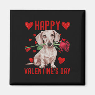Schattigee Teckel Hond Red Hearts Paren Happy Vale Magneet