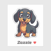 Schattigee Teckel, Kawaii Adventure, Klein Sticker (Vel)