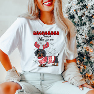 Schattigee Teckel Kerst Vrouwen Shirt