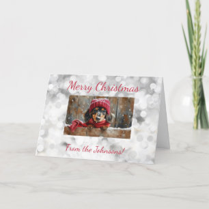 Schattigee Teckel Kerstvakantie Kaart