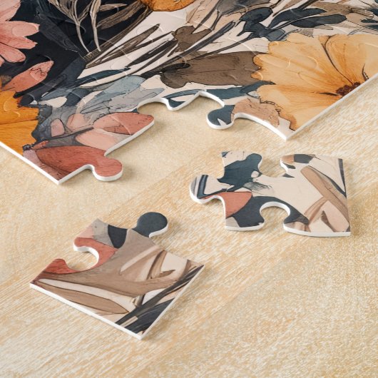 Schattigee Teckel met Wildflowers Schilderij Legpuzzel (Zijkant)