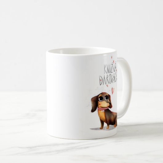 Schattigee Teckel Puppy Koffie Mok – Hondenliefheb (Voorkant rechts)