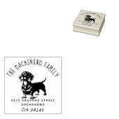 Schattigee Teckel Sausage Dog Naam Retour Adres Rubberstempel (Gestempeld)