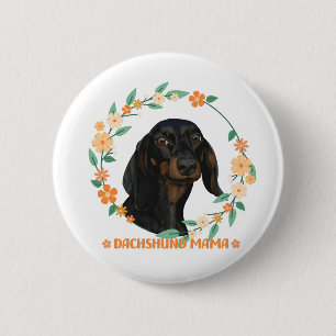 Schattigee Teckel - Teckel Mama Ronde Button 5,7 Cm