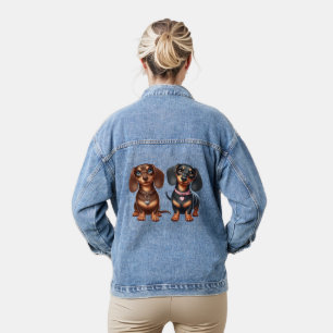 Schattigee teckel vrienden denim jacket