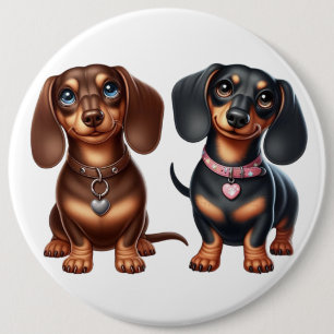 Schattigee teckel vrienden ronde button 6,0 cm
