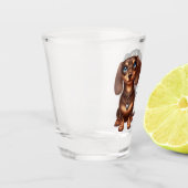 Schattigee teckel vrienden shot glas (Links)