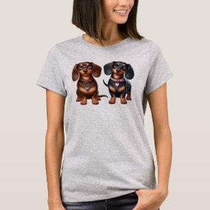 Schattigee teckel vrienden t-shirt